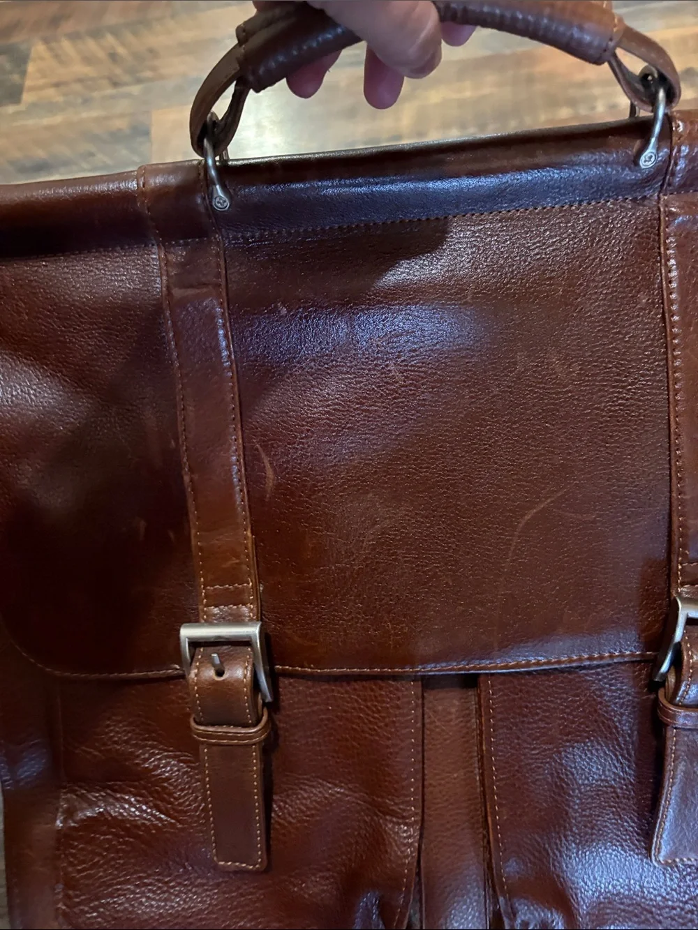 Wilson's Leather Briefcase Brown Laptop Messenger Bag Commuting Travel Work Y2K